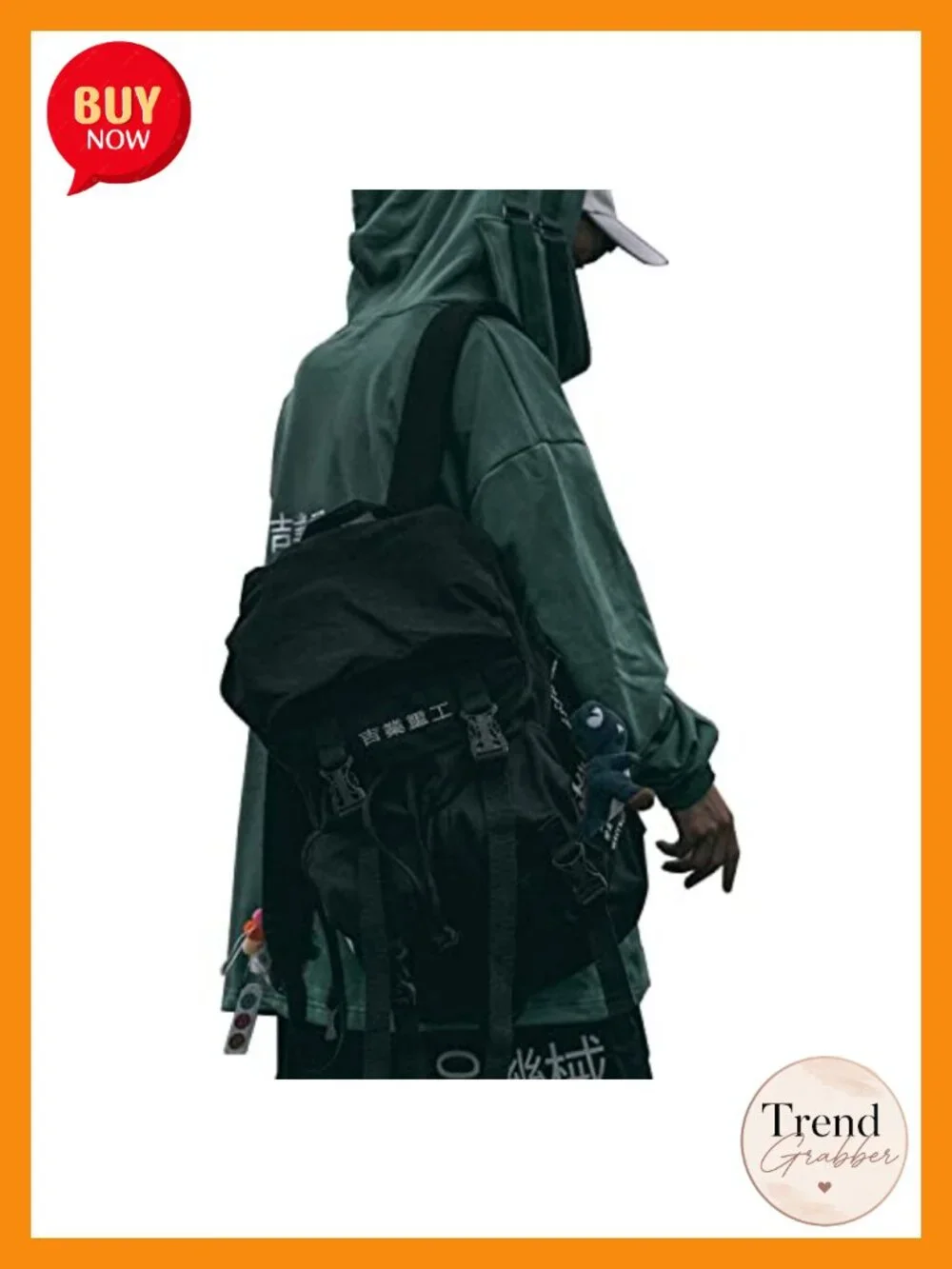 Techwear Backpack Japanese Streetwear Men's Laptop Casual Daypack